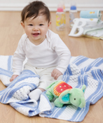 Knit Garter Stripe Baby Blanket