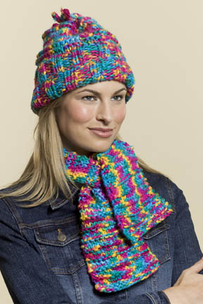 Parfait Knit Fruit Swirl Hat & Scarf Set