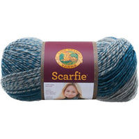 Lion Brand Scarfie Yarn Teal and Silver