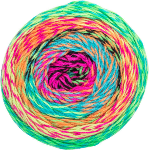 Red Heart Roll With It Tweed Yarn Neon