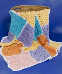 N.Y. Cotton Crocheted Sampler Baby Blanket