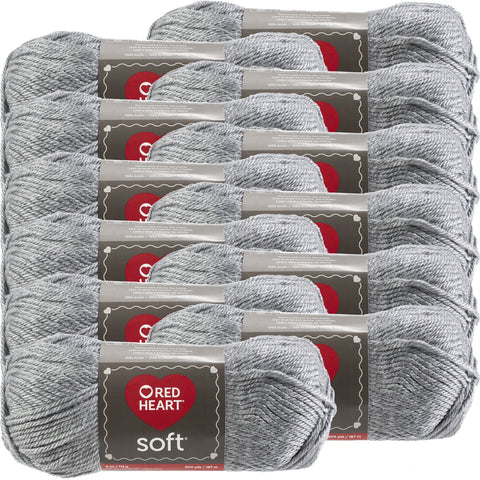 Red Heart® Soft® Yarn Light Grey Heather, Multipack Of 12