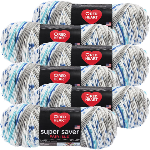 Red Heart® Super Saver Fair Isle Yarn Calm, Multipack Of 6
