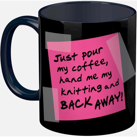 Knit Happy Back Away Mug 11oz