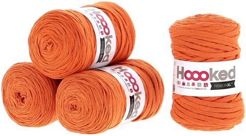 Hoooked Ribbon XL Yarn Dutch Orange, Multipack Of 4