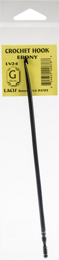 Lacis Ebony Crochet Hook Size G6 4mm