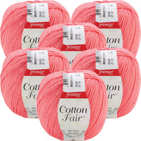 Premier Yarns Cotton Fair Solid Yarn-Bright Peach, Multipack Of 6