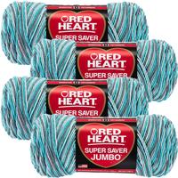 Red Heart Super Saver Jumbo Yarn-Icelandic, Multipack Of 4