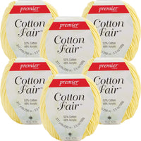 Premier Yarns Cotton Fair Solid Yarn-Lemon Drops, Multipack Of 6