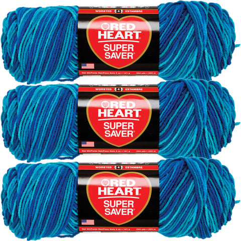 Red Heart Super Saver Yarn-Macaw, Multipack Of 3