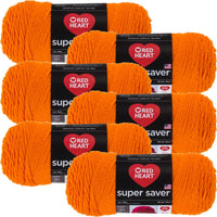 Red Heart Super Saver Yarn-Pumpkin, Multipack Of 6