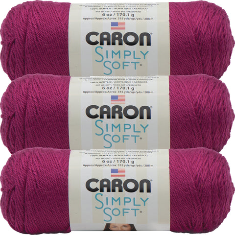 Caron Simply Soft Solids Yarn-Fuchsia, Multipack Of 3