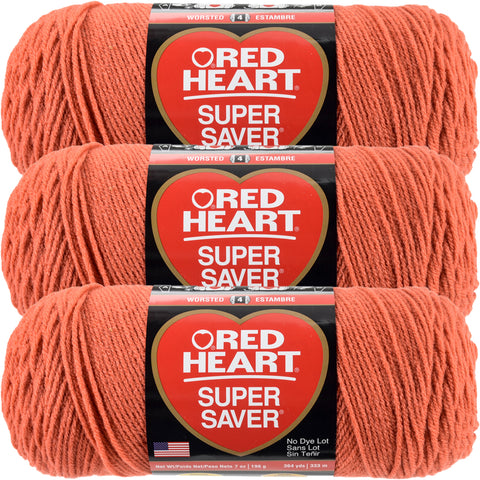Red Heart Super Saver Yarn-Coral, Multipack Of 3