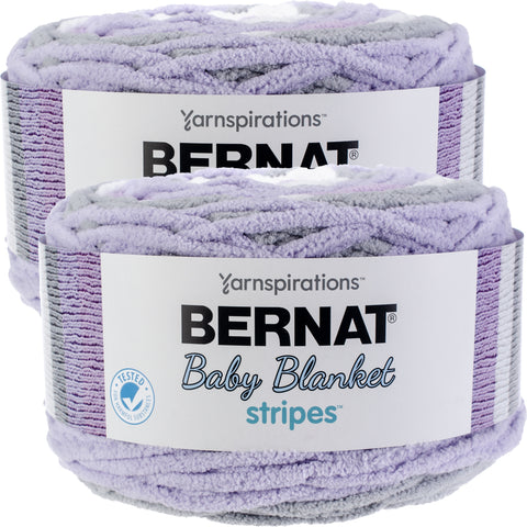 Bernat Baby Blanket Stripes Yarn Violets Multipack Of 2