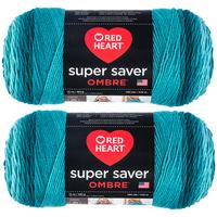 Red Heart Super Saver Ombre Yarn Deep Teal Multipack Of 2