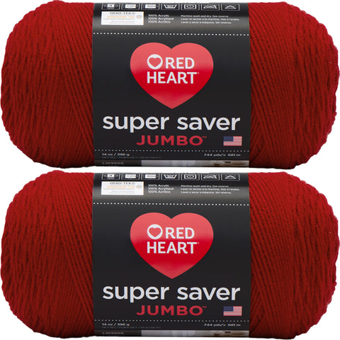 Red Heart Super Saver Jumbo Yarn Cherry Red Multipack Of 2