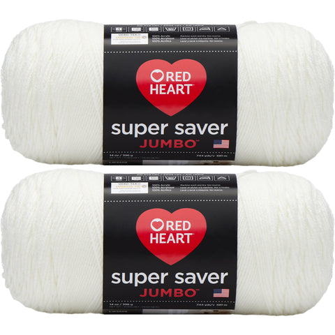 Red Heart Super Saver Jumbo Yarn Soft White Multipack Of 2