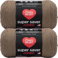 Red Heart Super Saver Jumbo Yarn Cafe Latte Multipack Of 2