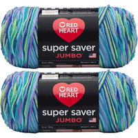 Red Heart Super Saver Jumbo Yarn Wildflower Multipack Of 2