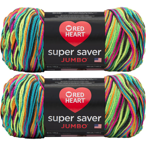 Red Heart Super Saver Jumbo Yarn Blacklight Multipack Of 2