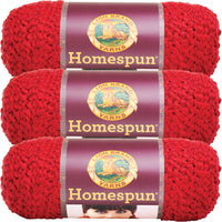 Lion Brand Homespun Yarn Candy Apple Multipack Of 3