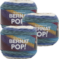 Bernat Pop! Yarn Birch Bark And Blue Multipack Of 3