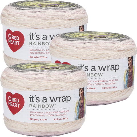 Red Heart It's A Wrap Rainbow Yarn Whisper Multipack Of 3