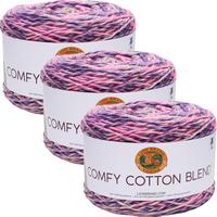 Lion Brand Comfy Cotton Blend Yarn Soothing Lavender Multipack Of 3