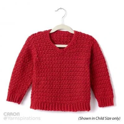 Caron Simply Soft Adult Crochet V Neck Pullover