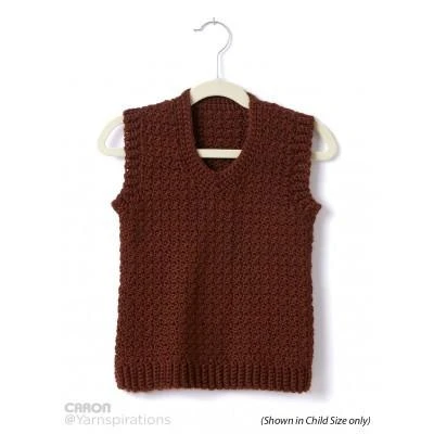 Caron Simply Soft Adult Crochet V Neck Vest