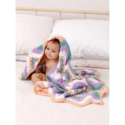 Caron Simply Soft Baby Granny Stripes Blanket
