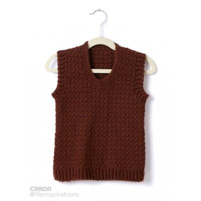 Caron Simply Soft Childs Crochet V Neck Vest