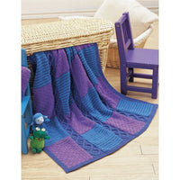 Patons Astra Cables and Checks Blanket and Pillow