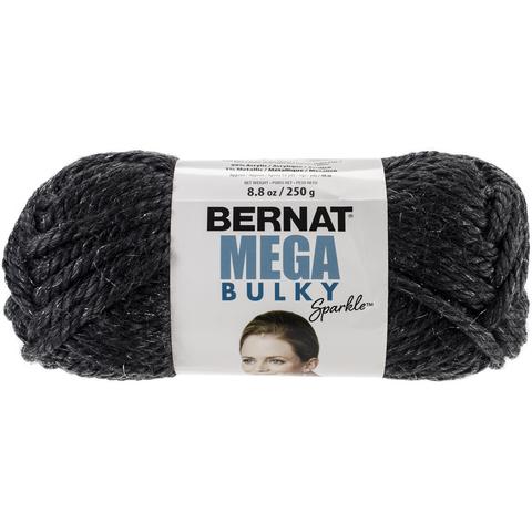 Bernat Mega Bulky Sparkle Yarn Dark Gray Heather Sparkle
