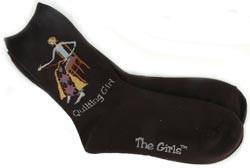 Quilting Girl Socks Black